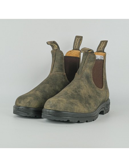 BLUNDSTONE ELASTIC SIDED BOOT LINED CLASSICS RUSTIC BROWN