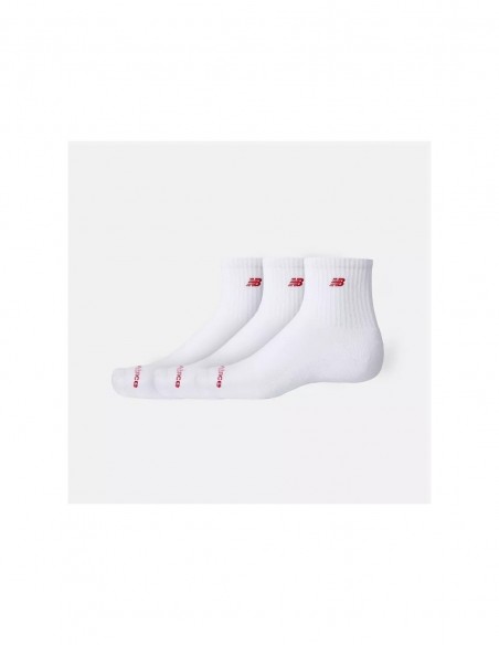 NEW BALANCE PATCH LOGO ANKLE 3 PAIRS WHITE