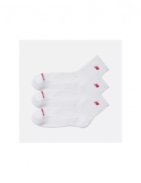 NEW BALANCE PATCH LOGO ANKLE 3 PAIRS WHITE
