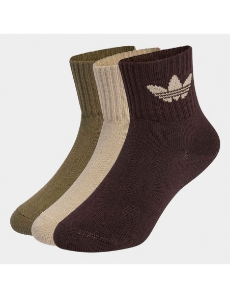 ADIDAS SOCK KIDS ANKLE KHAKI OLIVE BROWN