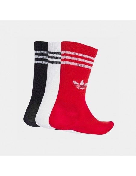 ADIDAS CREW SOCK 3P RED BLACK WHITE