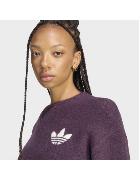 ADIDAS ESS KNIT CREW NOBLE RED CREAM WHITE