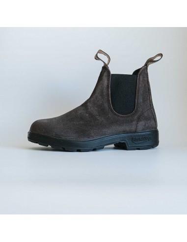 BLUNDSTONE ELASTIC SIDED BOOT SUEDE DARK BROWN