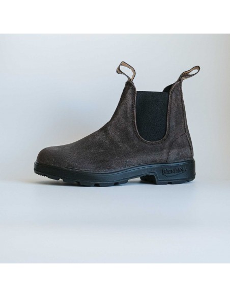 BLUNDSTONE ELASTIC SIDED BOOT SUEDE DARK BROWN