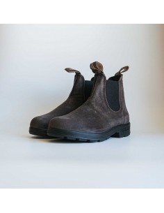 BLUNDSTONE ELASTIC SIDED BOOT SUEDE DARK BROWN 2