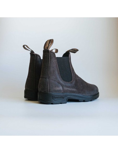 BLUNDSTONE ELASTIC SIDED BOOT SUEDE DARK BROWN