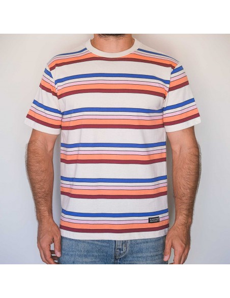 KAOTIKO TEE BREEZE STRIPES IVORY NAVY ORANGE