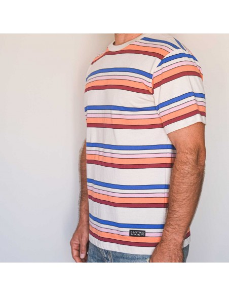 KAOTIKO TEE BREEZE STRIPES IVORY NAVY ORANGE