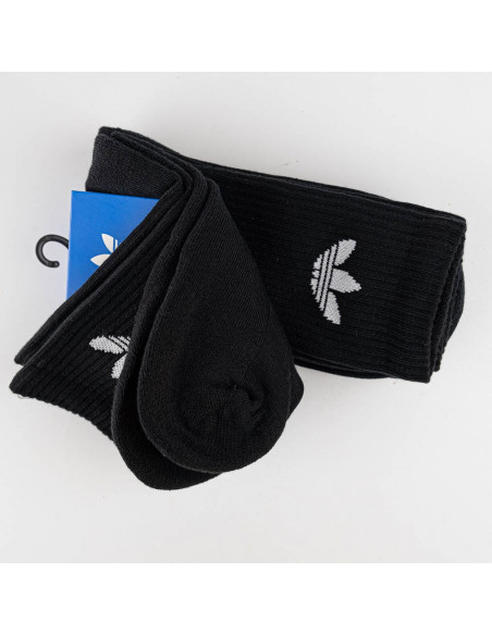 ADIDAS SOCKS CREW TREFOIL CUSHION BLACK