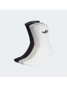 ADIDAS SOCKS CUSHIONED CREW WHITE MEDIUM GREY BLACK